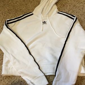 Adidas White Crop Sweatshirt